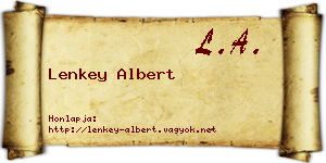 Lenkey Albert névjegykártya